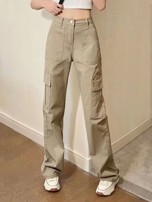 American Retro Hot Girl Design Sense Cargo Jeans Damen
