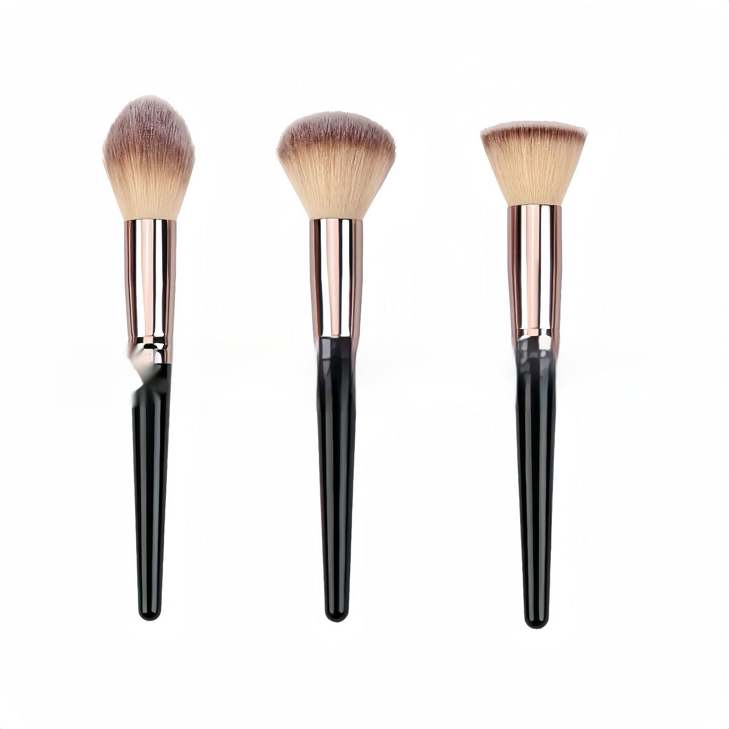 Schwarzes Make-up-Pinselset für Foundation, Lidschatten und Highlighter