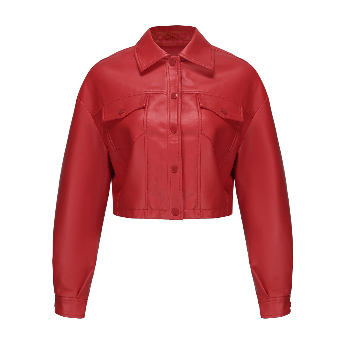 Damen-Kurzjacke mit langen Ärmeln, einreihig, europäisch und amerikanisch