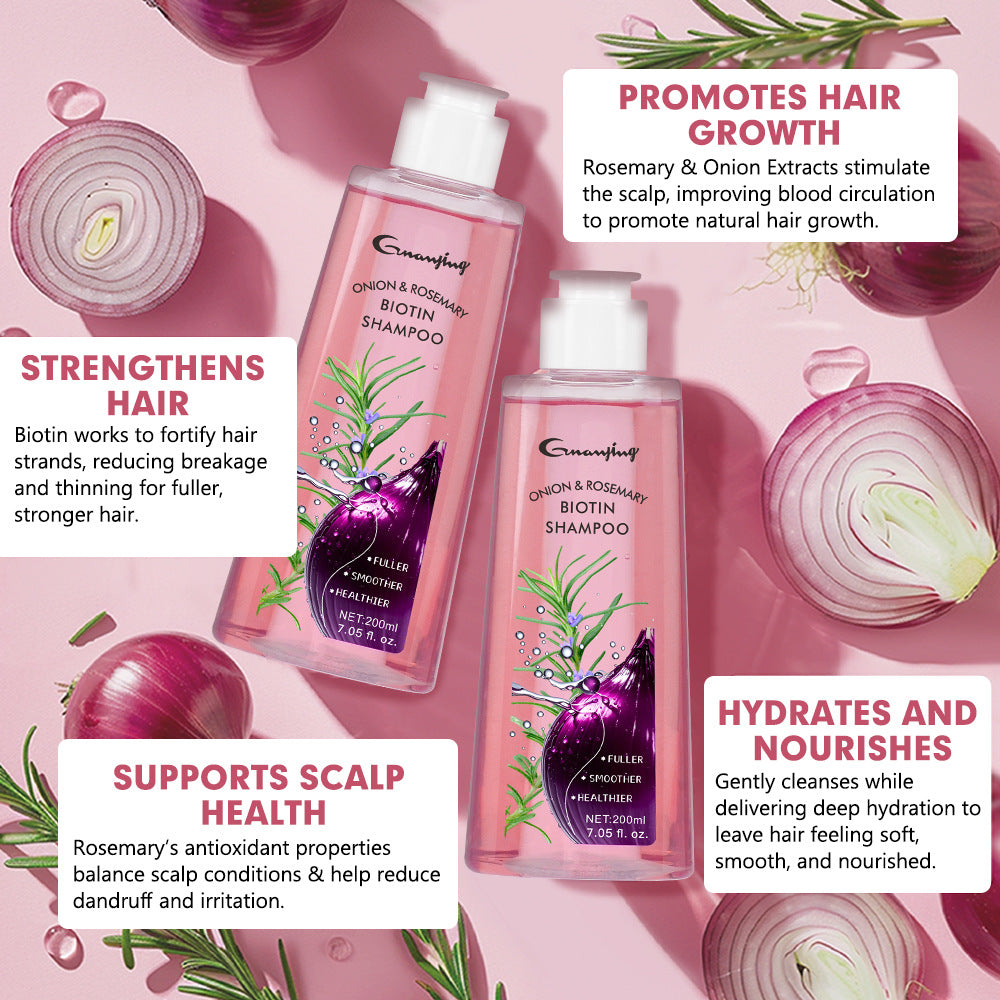 Zwiebel-Biotin-Shampoo für weiche und kräftige Haarwurzeln
