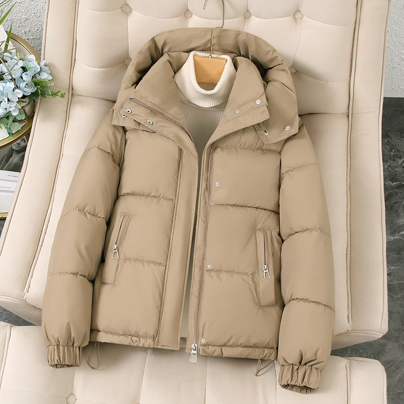 Dick wattierter Kapuzenmantel für kleine Frauen, Winterjacke
