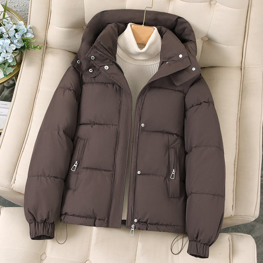 Dick wattierter Kapuzenmantel für kleine Frauen, Winterjacke
