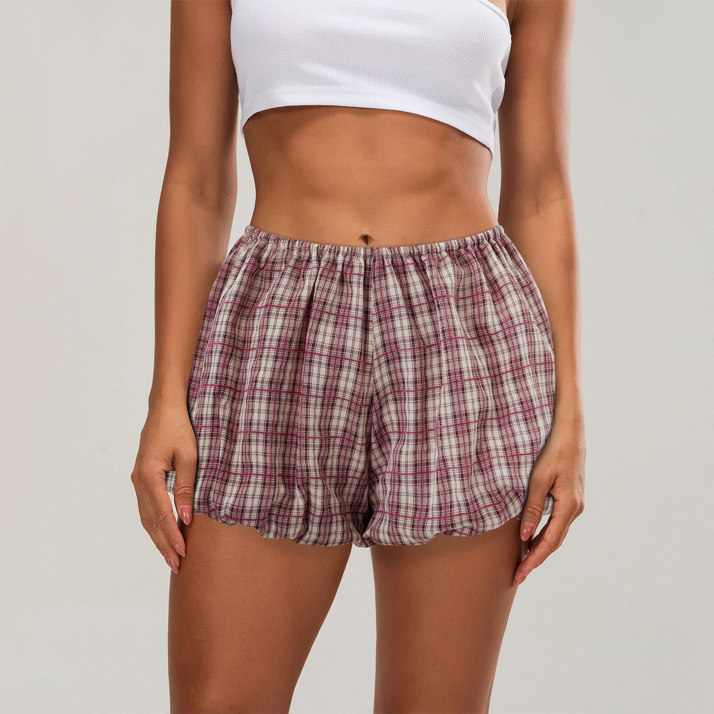 Lässige karierte Damen-Shorts