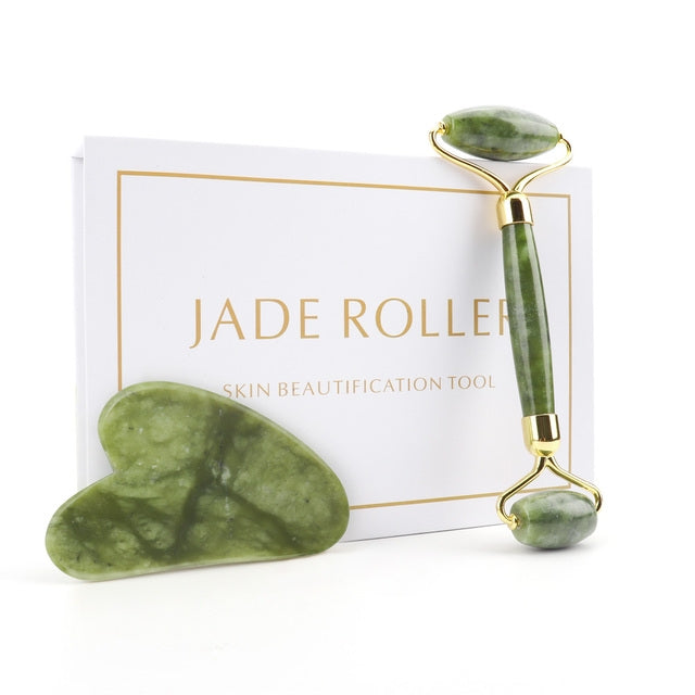 Rosenquarz-Roller, Schlankheits- und Gesichtsmassagegerät, Lifting-Tool, natürliche Jade