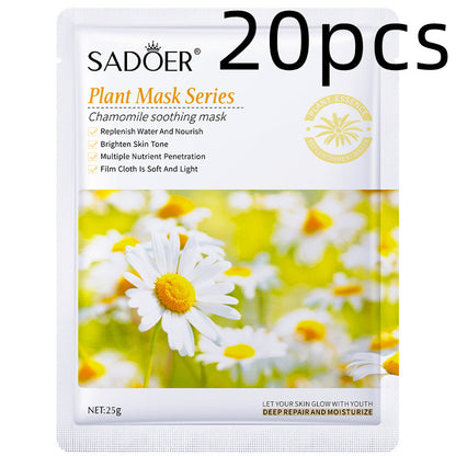 Einfache feuchtigkeitsspendende Gesichtsmaske mit Pflanzen und Früchten