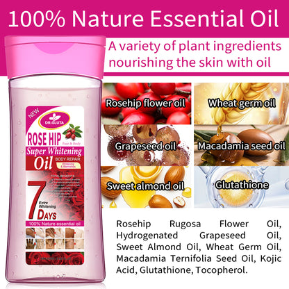 Hagebutten-Körperöl Super Whitening Natürliches ätherisches Öl Hautpflege Anti-Aging 200 ml 