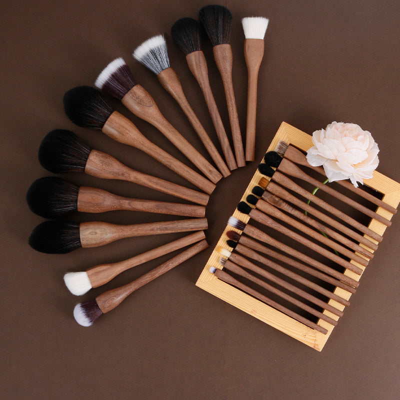 H Set Pinsel Vintage Soft Black Walnut Make-up-Pinsel