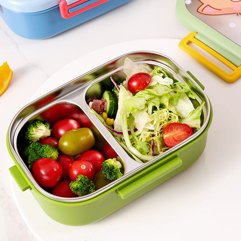 Food-grade 304 Stainless Steel Two-compartment Lunch Box