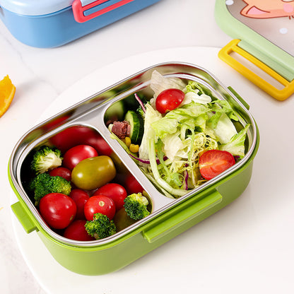 Food-grade 304 Stainless Steel Two-compartment Lunch Box