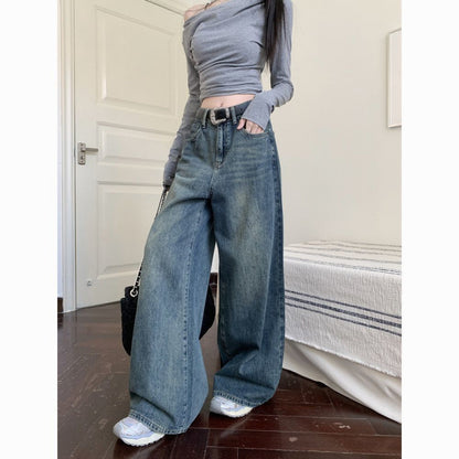 American Retro Straight Wide Leg Jeans