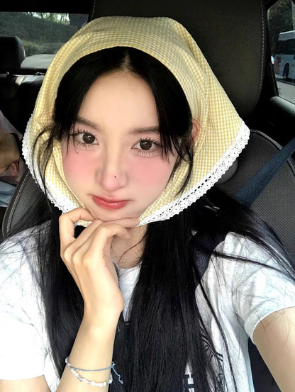 Female Sweet Dopamine Lace Hair Band Headcloth