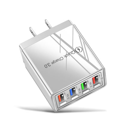 USB-Ladegerät Quick Charge 3.0 4-fach Adapter für Tablets, tragbares Wandladegerät, Schnellladegerät