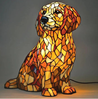 Colorful Strange Dog Lamp Resin Decorations