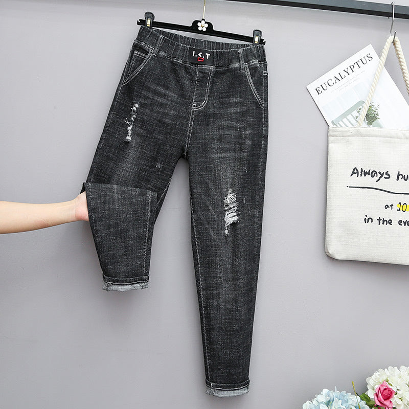 Stretch-Jeans mit hohem Bund für Damen in Übergrößen