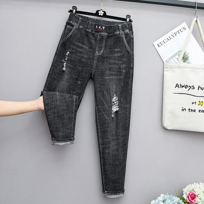 Stretch-Jeans mit hohem Bund für Damen in Übergrößen
