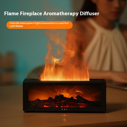 Neue Aromatherapie-Maschine mit Flammeneffekt: Farbiger Diffusor für ätherische Öle, Luftbefeuchter mit großem Nebelvolumen und 3D-Flammenkamin-Effekt.