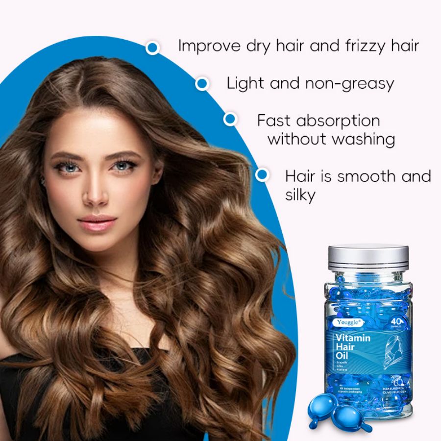 Organic Hair Growth Oil Keratin Treatment Serum Vitamin A C E Moisturizing Hair Care Serum Treatment Hair Capsule Serum