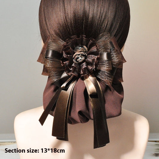 Catering-Reinigungsarbeiten Kopfschmuck Blume Damen Haarknoten Extensions Netzbeutel