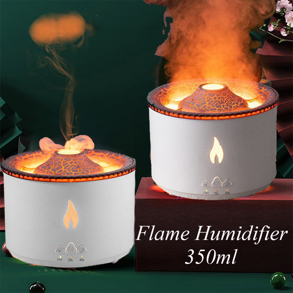 Neuer kreativer Ultraschall-Luftbefeuchter für ätherische Öle: Vulkan-Aromatherapie-Gerät mit Sprühfunktion, Quallen-Luftflammen-Diffusor
