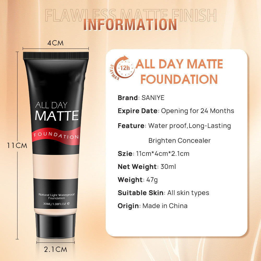 30 ml Kompakt-Flüssig-Make-up-Foundation – Langanhaltend, feuchtigkeitsspendend, ölregulierend, wischfest