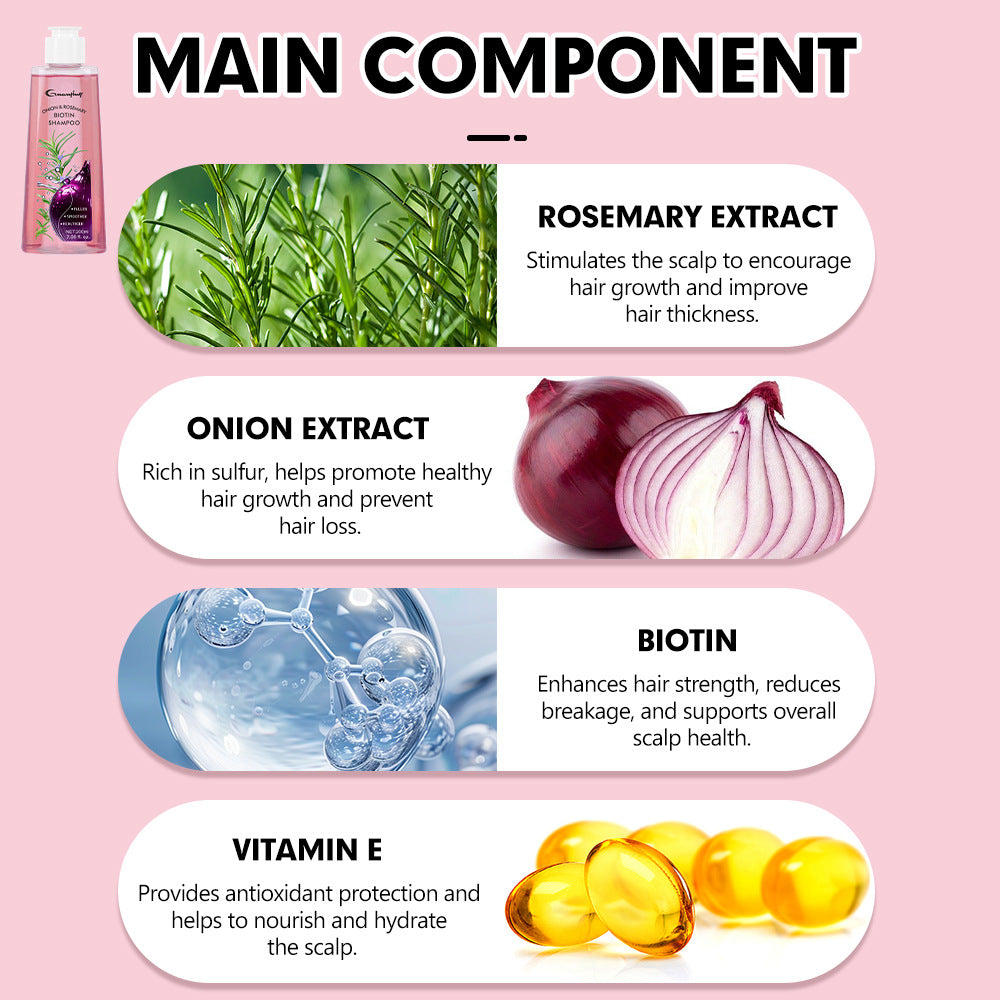 Zwiebel-Biotin-Shampoo für weiche und kräftige Haarwurzeln