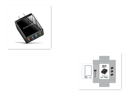 USB-Ladegerät Quick Charge 3.0 4-fach Adapter für Tablets, tragbares Wandladegerät, Schnellladegerät