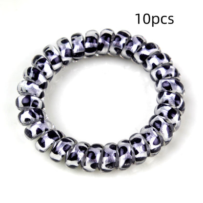 Plastic Leopard Print Phone Line Hair Ring Hair Rope