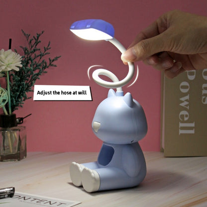Cute Cat LED Charging Table Lamp Cartoon Desktop Storage Mobile Phone Holder Small Night Lamp USB Rechargeable Light