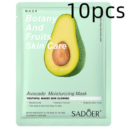 Einfache feuchtigkeitsspendende Gesichtsmaske mit Pflanzen und Früchten