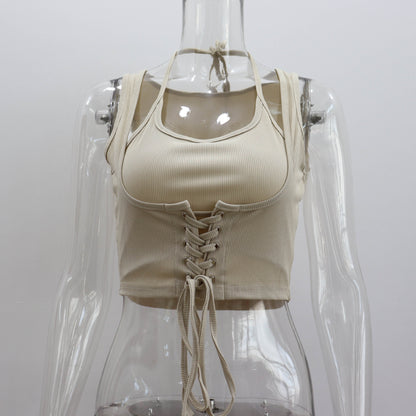 Ladies Sleeveless Tie-up Top