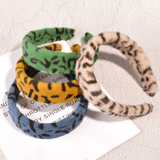 Flauschiges Haarband mit Leopardenmuster