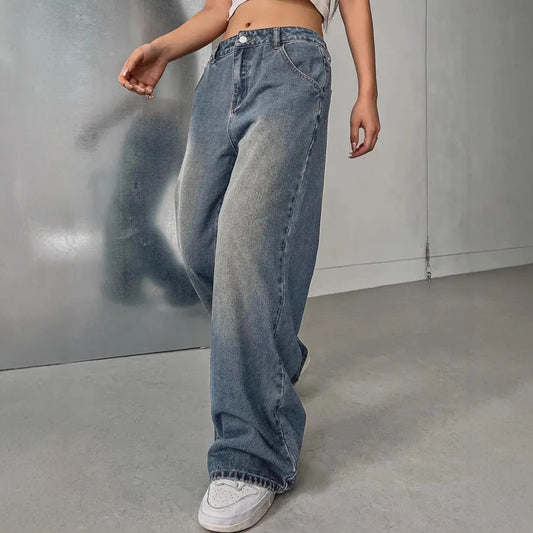 Europäische und amerikanische Damen-Jeans im Vintage-Look mit Waschung