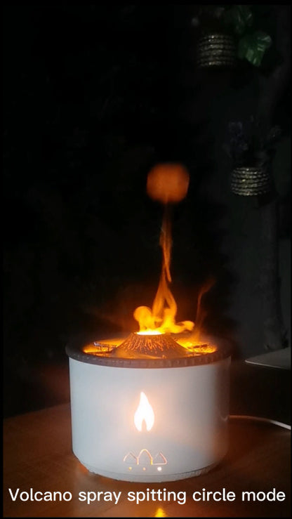 Neuer kreativer Ultraschall-Luftbefeuchter für ätherische Öle: Vulkan-Aromatherapie-Gerät mit Sprühfunktion, Quallen-Luftflammen-Diffusor