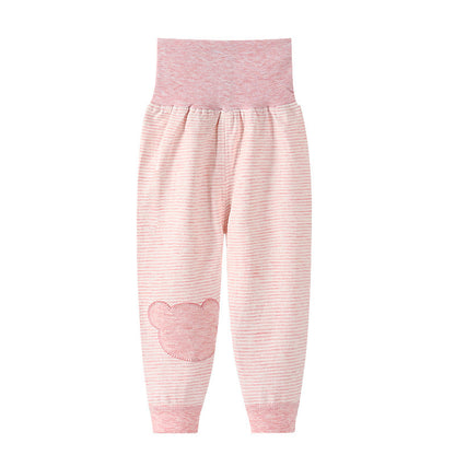Baby-Baumwoll-Leggings mit hohem Bund und Bauchstütze
