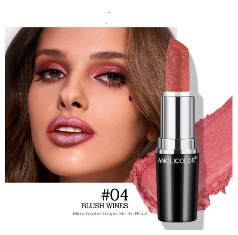 Nicht verblassender, nicht klebender Lippenstift mit lang anhaltendem Perlglanz