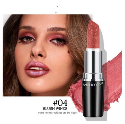 Nicht verblassender, nicht klebender Lippenstift mit lang anhaltendem Perlglanz