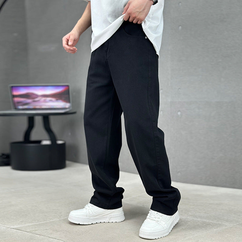 Modische Jeans mit Taschen, Herren-Jeans mit weitem Bein und geradem Schnitt, vielseitige, lässige lange Hosen, Streetwear-Kleidung