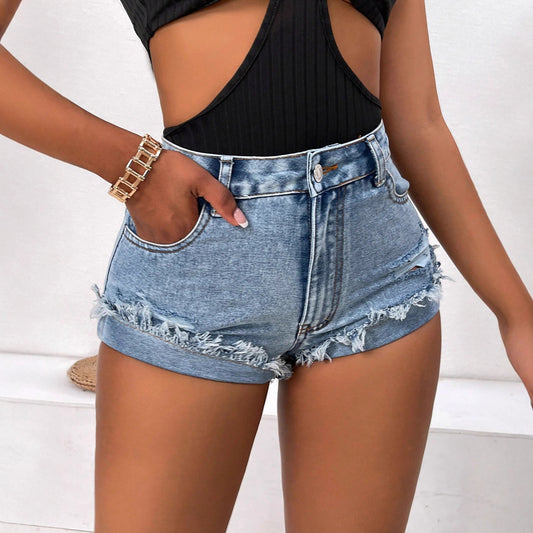 Sexy, lässige, figurschmeichelnde Denim-Shorts