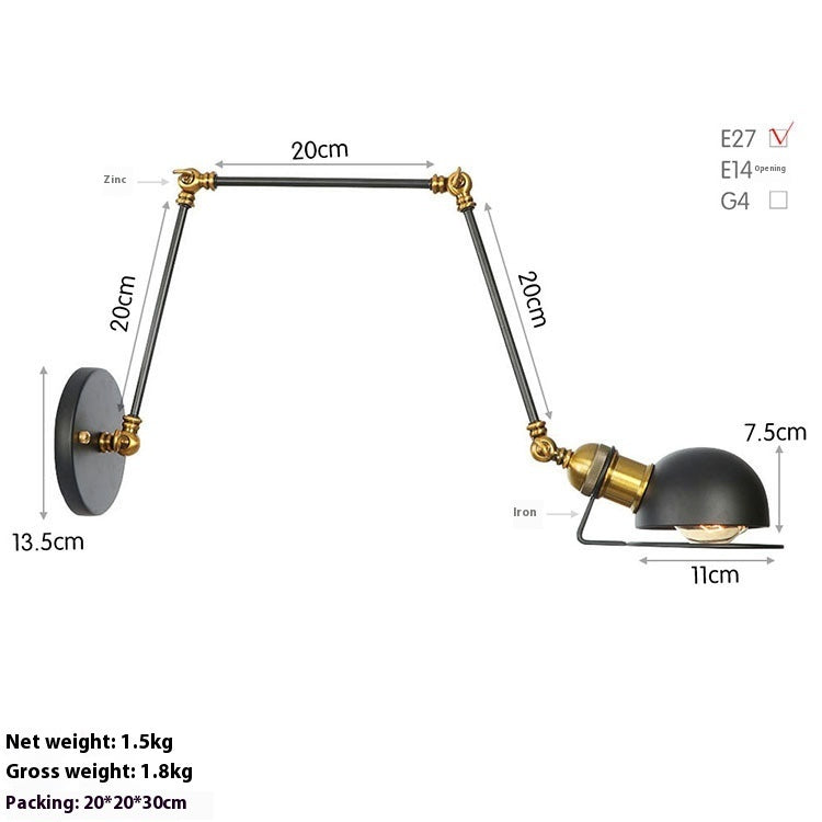 LED-Wandleuchte mit langem Arm, ideal für Arbeits- und Schlafzimmer, neben dem Bett