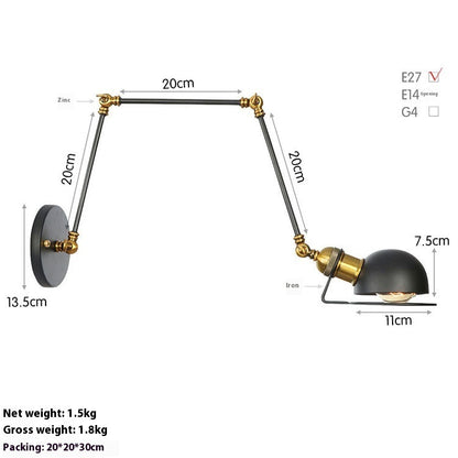 LED-Wandleuchte mit langem Arm, ideal für Arbeits- und Schlafzimmer, neben dem Bett