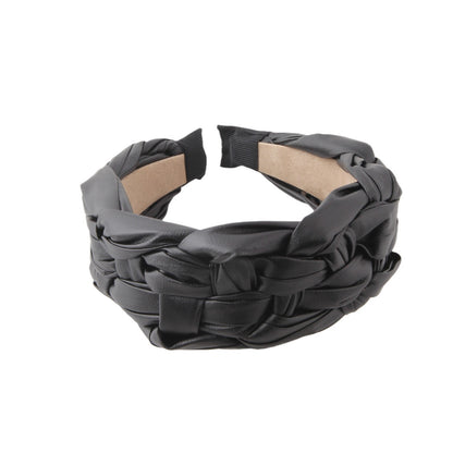 Wide Side Simplicity Woven Leather Headband Women's Leisure Street Shot Headdress