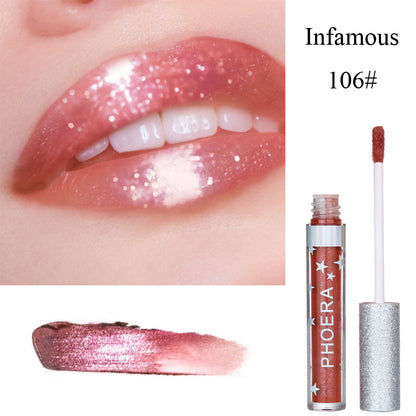 Feuchtigkeitsspendender, wasserfester Glitzer-Flüssiglippenstift in Bonbonfarben – langanhaltender Make-up-Lippenstift