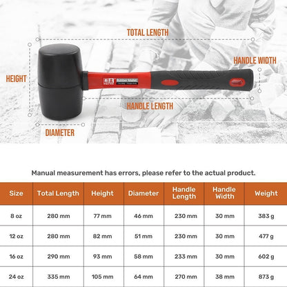 Ximeng Rundkopfhammer aus zweifarbigem Gummi mit Fasergriff 