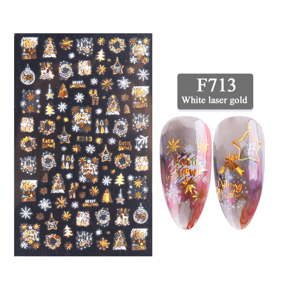 Nagelsticker 3D Weihnachtsserie Zweifarbig