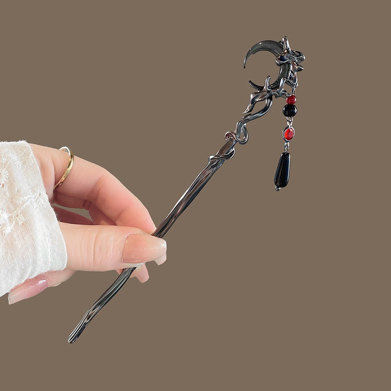 Ancient Style Dangling Ornament Tassel Moon Hairpin