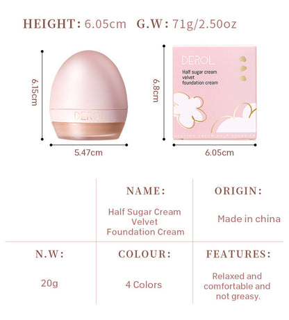 4colors Leichte Foundation-Concealer-Creme mit Make-up-Schwamm, aufhellende, feuchtigkeitsspendende Flüssig-Foundation BBCream