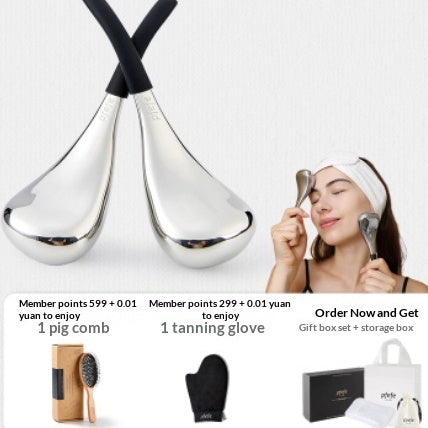 Eislöffel-Schönheitsmassage, Gesichtspflege, Abschwellendes Gesicht, Eispackung, Augen-Eishammer, Kältekompresse