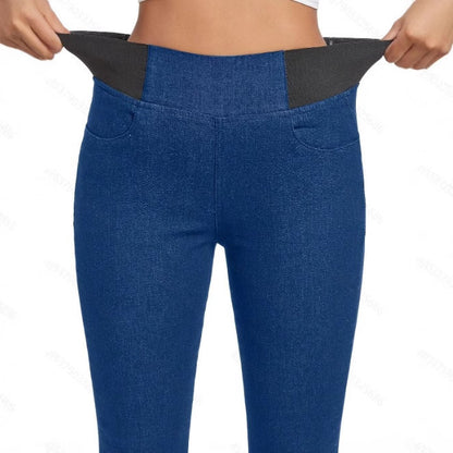 Fleece Padded Jeans Women's Slim Fit All-matching Skinny Pants