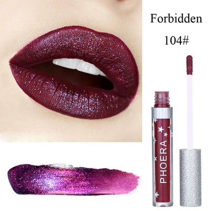 Feuchtigkeitsspendender, wasserfester Glitzer-Flüssiglippenstift in Bonbonfarben – langanhaltender Make-up-Lippenstift