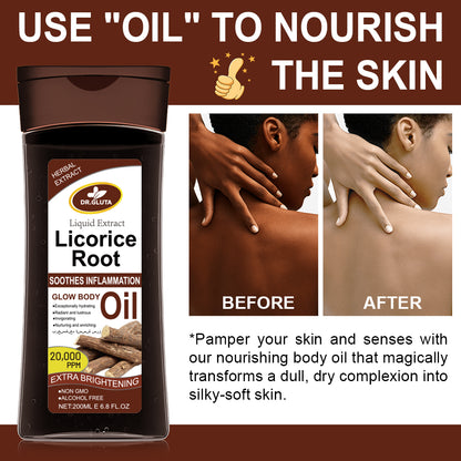Süßholzwurzelöl, Kräuterextrakt, flüssiger Extrakt, aufhellendes Körperöl, extra aufhellende Hautpflege, 200 ml 
